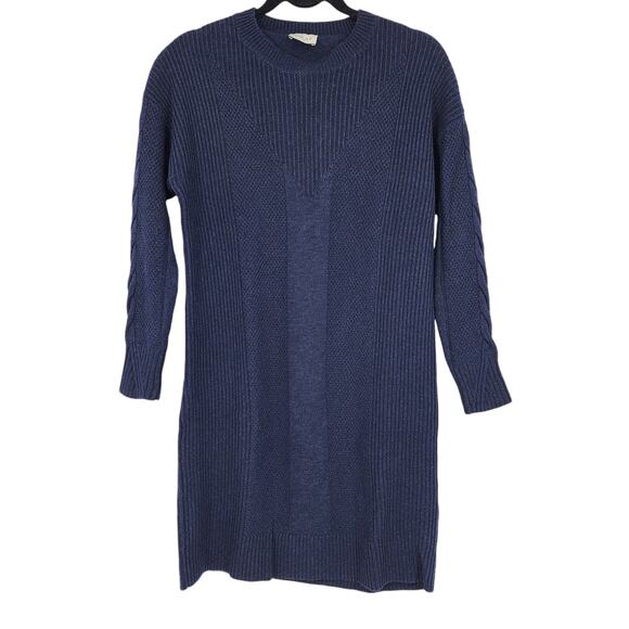 Wrap London Long Sleeve Heavy Knit Wool Blend Blue Sweater Dress Size 8 - Picture 1 of 5